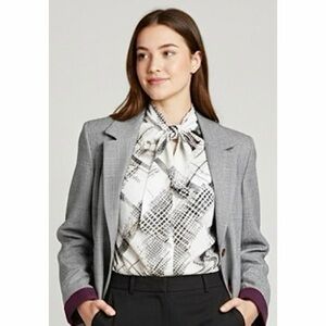 Harvé Benard | 2 Piece Plaid Blazer Blouse Set